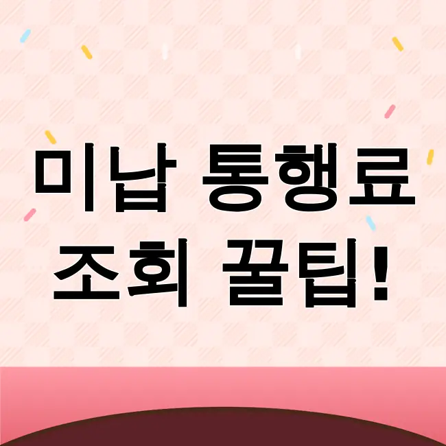 고속도로통행료미납조회